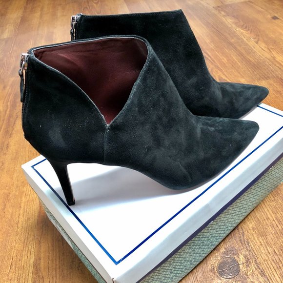 Enzo Angiolini Black Suede Bootie Ankle Boot Black - Picture 3 of 12